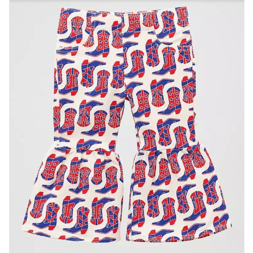 Little Girl's Print Ruffle Flare Jean | GIRLS | Wrangler®