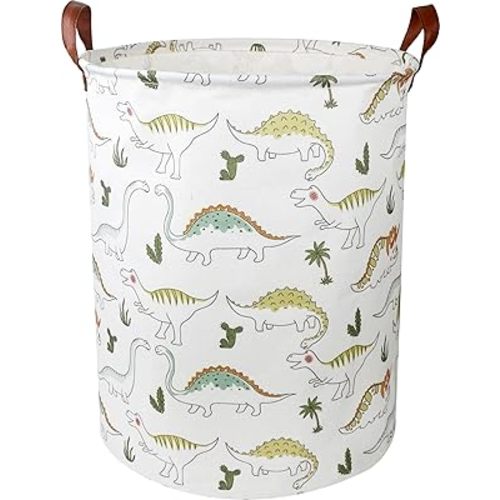 Dinosaur Laundry Hamper, laundry Basket, Waterproof Storage Bin for Bedroom, Clothes Organizer Basket, Room Decor(Light Dinosaur)