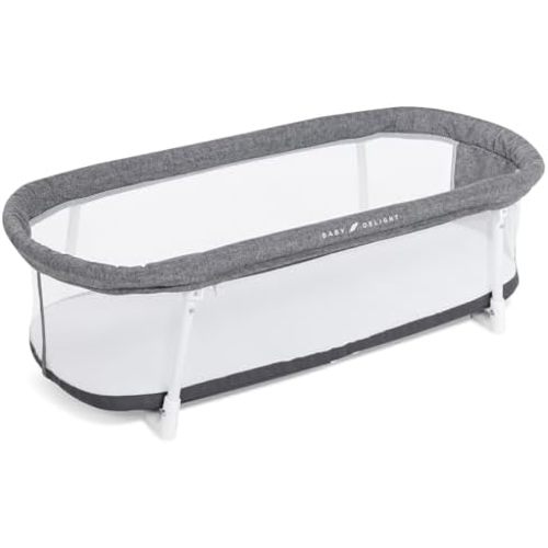 Baby Delight Snuggle Nest Bassinet, Portable Baby Bed, for Infants 0 – 5 Months, Charcoal Tweed