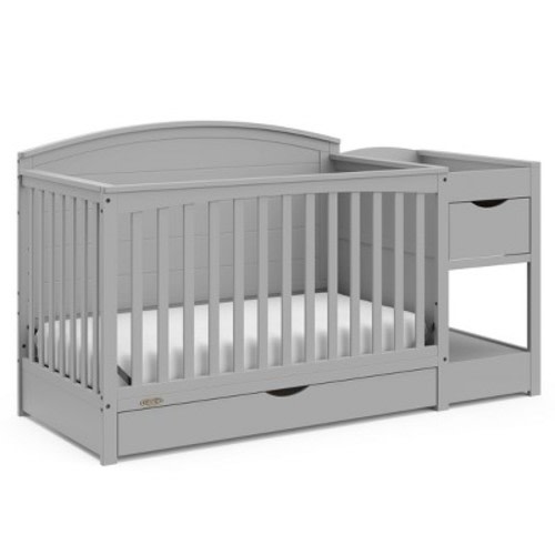 Graco Bellwood 5-in-1 Convertible Crib and Changer  Pebble Gray