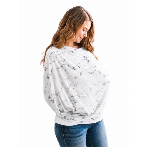 Copper Pearl Nursing Cover for Breastfeeding – Multi-Use Baby Car Seat Cover, Stroller Cover & Breast Feeding Cover Up for Women, Stretchy Breathable High Quality Cover for Boy or Girl, Marble