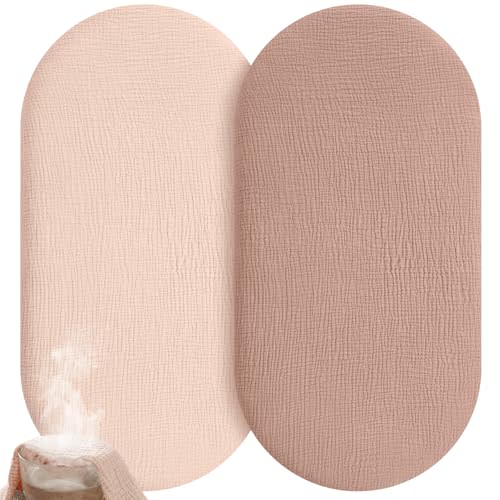 Unnivoll Muslin Bassinet Sheets Boy Girl, 100% Cotton Fitted Bassinet Sheet Set 2 Pack Bassinet Mattress Sheets Universal Fit for Rectangle, Round, Oval, Hourglass Mattress, Soft Breathable