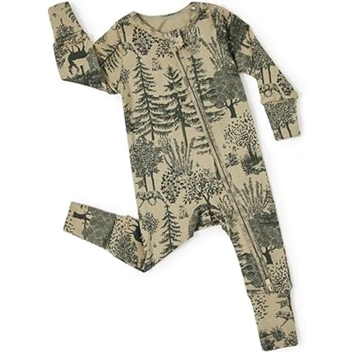 PATPAT Baby Clothes with Premium Soft Wool, Footie Pajama for Baby Boy Girl, Tencel Lyocell Romper Sleeper with 2-Way Zipper