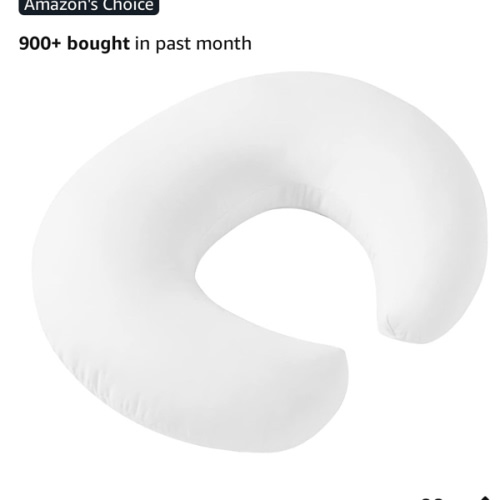 Aullar Nursing Pillow and Positioner with Cover for Breastfeeding and Bottle Feeding, Propping Baby, Tummy Time, Baby Sitting Support, Awake-Time Support (Pillow Only, 22" x 17.7" x 5.9")