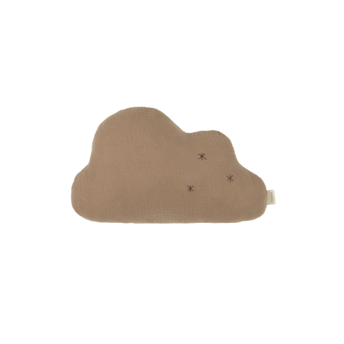 Embroidered cloud cushion in double muslin Wabi-Sabi