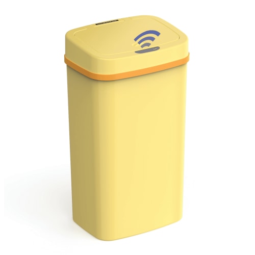 Free Shipping! Nine Stars 4.2 Gallon Motion Sensor Nursery Trash Can Yellow Soft Close Durable