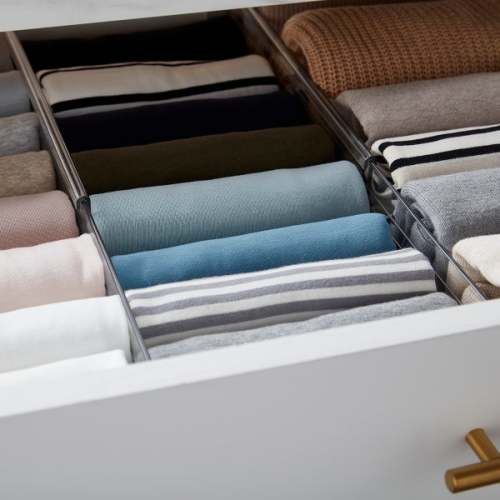 Clear Expandable Deep Drawer Dividers Set of 2 | The Container Store