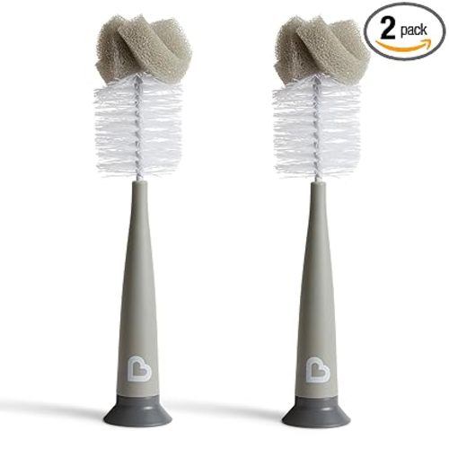 Munchkin® Sponge™ Bottle Brush, Modern Design, 2 Pack, Grey