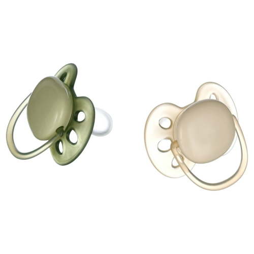 Philips Avent Ultra Soft Pacifier 0-6M, Sand / Pastel Warm Green, 2 Pack SCF091/05