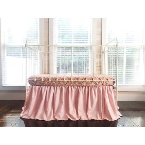 Sisters Pink Farmhouse Basic Crib Skirt | High Cotton Textile