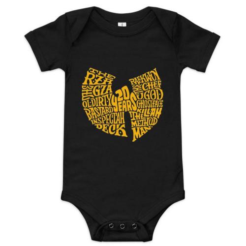 Wu-Tang Clan Baby Bodysuit Hip Hop Baby Clothes 100% Cotton Infant Onesie Wu-Tang Logo Vinyl Print Retro Rap Baby Gift Streetwear for Babies