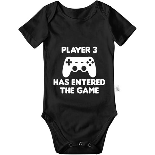 Player 3 Has Entered the Game Bodysuits, Infant Toddler Boys Girls Newborn Cotton Romper Short Sleeve Outfits 0-24 Months
