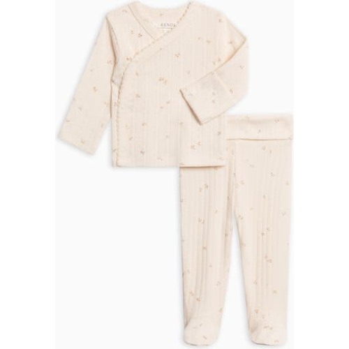 Lacey Pointelle Kimono Top and Pant Set, 0-3M
