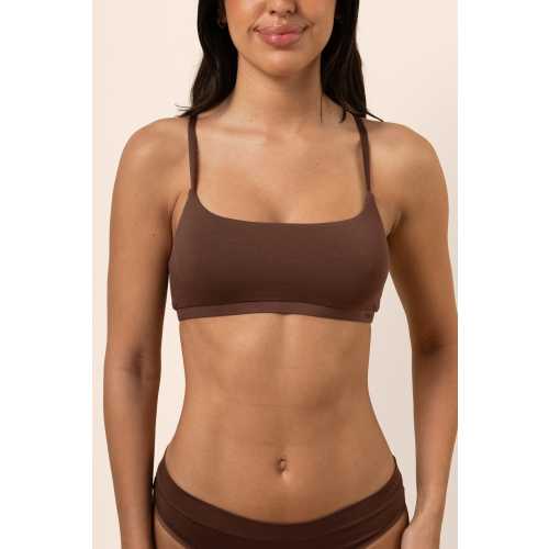 Scoop Neck Bralette in Toffee | Wireless Bra | Kyte Baby