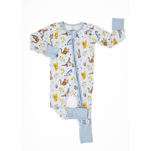 Winnie-the-Pooh in Bloom Bamboo Zippered Sleeper – Little Crowns & Capes