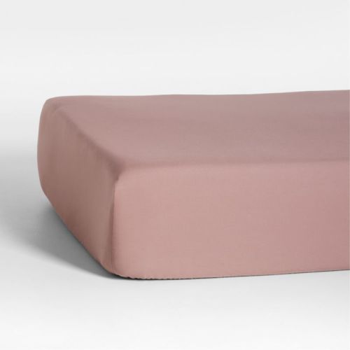 Cozy Cloud Moody Mauve Washed Organic Cotton Baby Crib Fitted Sheet