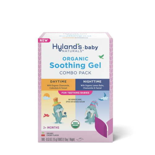Hyland's Baby Organic Soothing Teething Gel, Ages 2+ Months, Day & Night Combo Pack, 1.06 oz