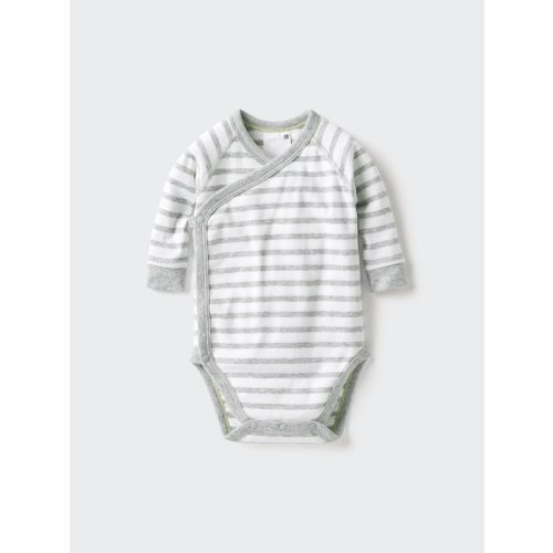 Baby Long Sleeve Bodysuit | Open Front | Striped | UNIQLO US