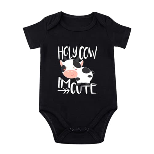 Mooooody Baby Bodysuit Cow Print Bodysuit for Baby Cow Stuff Clothes Cute Babies Romper Unisex
