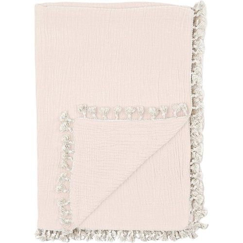 Crane Baby Muslin Swaddle Blanket, Soft Cotton Lightweight Nursery and Stroller Blanket for Baby Boys & Girls, Desert Brown, 30" x 40"