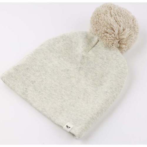 Oat Heather Pom Hat, Oatmeal Heather - Oh Baby! | Maisonette