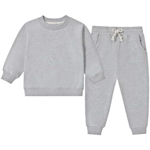 WATOCHE Baby Boys Sweatsuit Set Organic Cotton Toddler Boys Clothes Fall Outfits 2 Piece Top and Pants Clothing Sets