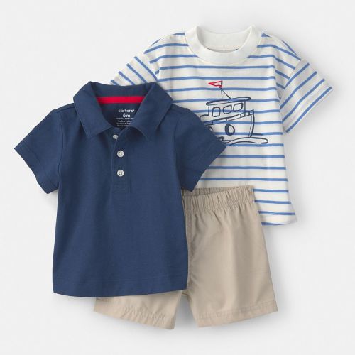 Baby Boys Carter's 3-pc. Nautical Short-Sleeve Tops & Shorts Set