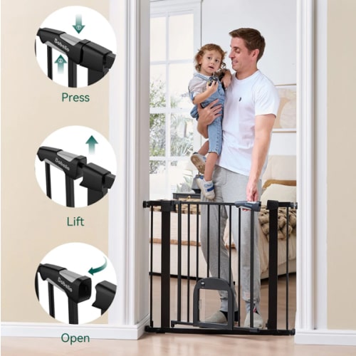 CatPrivilege T7 | Expandable Baby Gate with Cat Door