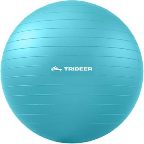Trideer Exercise Ball for Yoga, Pilates & Fitness – Stability Ball Equipment for Home Gym & Office Chair, Core & Balance Training Accessories, Physical Therapy Equipment, Quick Pump Included, 5 Sizes