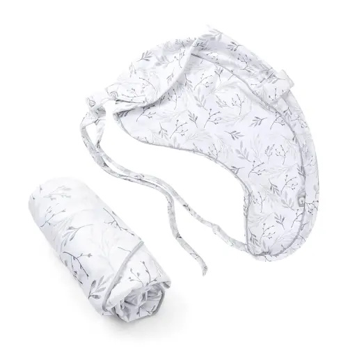 Boppy Uplift Nursing Pillow Cover - Soft Washable Microfiber Bottle & Breastfeeding Pillow Cover with Belt (Uplift Feeding Pillow Sold Separately) - Gray Gentle Leaves