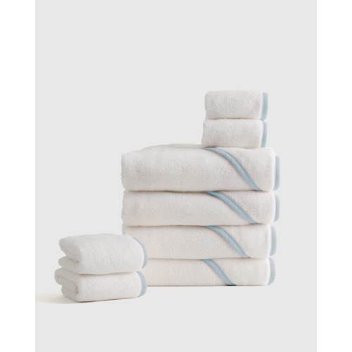 Organic Turkish Cotton Baby Bath Bundle 8-Pack in Light Blue