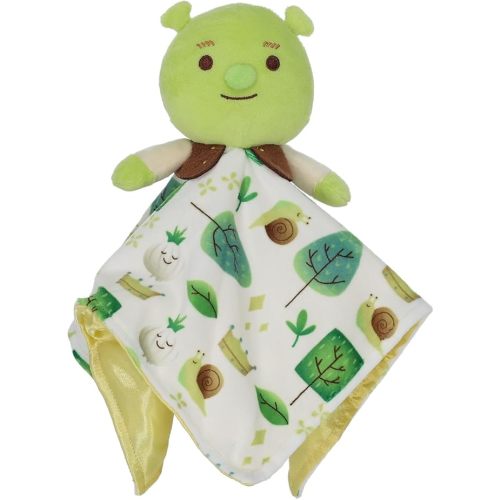 Shrek Blanky – Plush Shrek Head with Embroidered Facial Details – Made with Super Soft & Snuggly Material & Satin Underlay – Perfect for Nap Time or Loveable Gift for Baby Boys & Girls