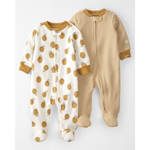 2-Pack Organic Cotton 2-Way Zip Sleep & Play - Golden Orchard - 9M