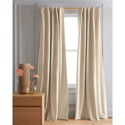 Luster Velvet Room Darkening Curtain in Champagne