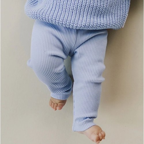 Ribbed Leggings | Blue