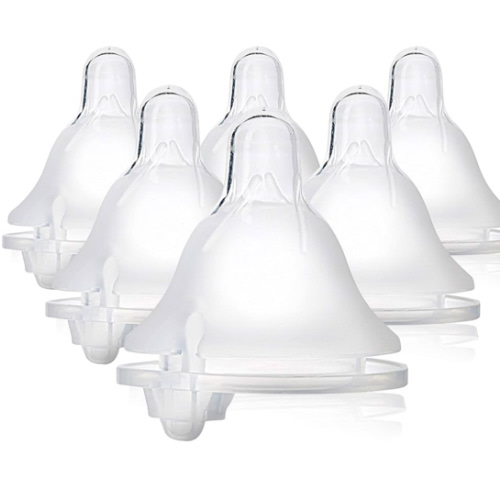 Evenflo Feeding Piece of 6 Balance Plus Wide Neck Nipples for The Balance Plus Wide Neck Baby Bottles, 0 Months and Up