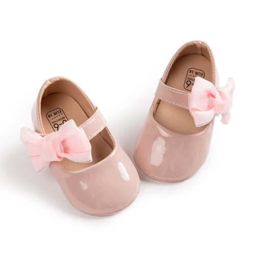 Meckior Baby Girls Shoes Infant Mary Jane Dress Bowknot Princess Crib Flats for Newborn First Walkers 3-18 Months