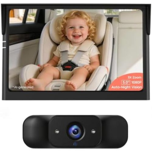 BM1 Baby Car Camera, 5" 1080P Baby Car Monitor