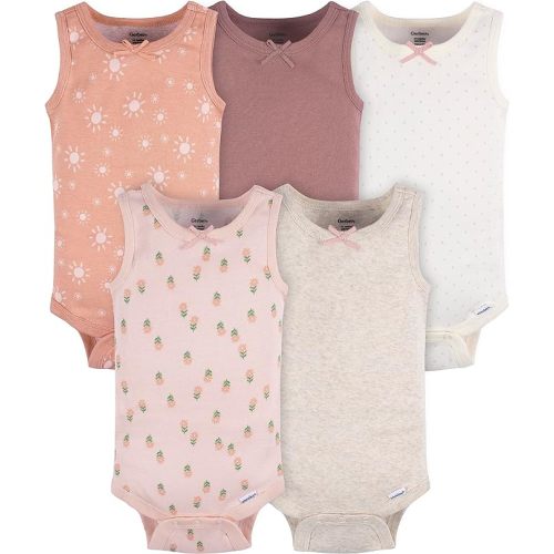 Gerber Baby Girls Multi-Pack Sleeveless Onesies Bodysuit