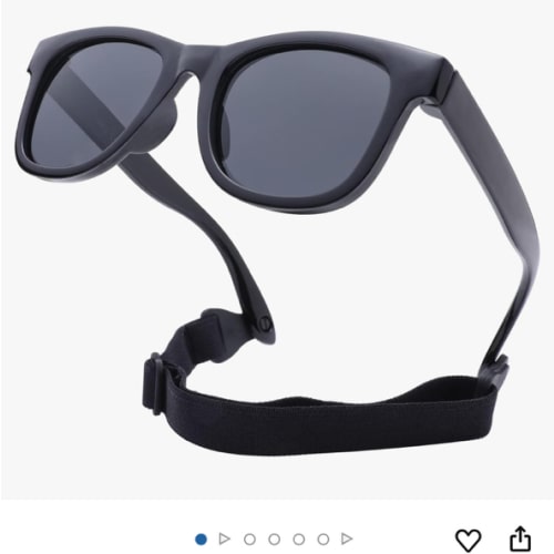 COASION Bendable Flexible Polarized Newborn Baby Sunglasses with Strap for Infant Boys Girls Age 0-12 Months CA8042