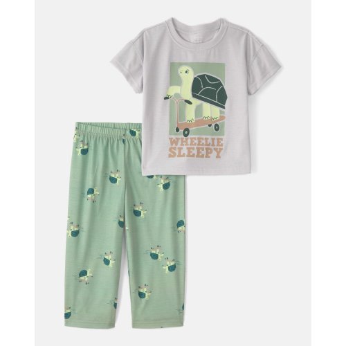 Toddler Boy Turtle Loose Fit 2-Piece Pajama Set - Grey/Green | Carter's