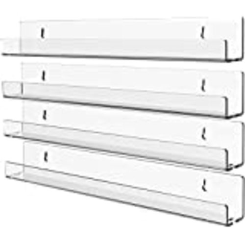 Amazon.com: NIUBEE Acrylic 2 Packs Invisible Floating Bookshelves 24 inches,Kids Clear Wall Bookshelves Display Book Shelf,50% Thicker with Free Screwdriver : Home & Kitchen