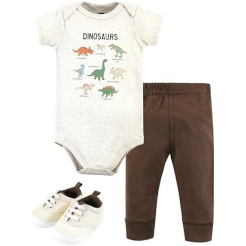 Hudson Baby Unisex Baby Cotton Bodysuit, Pant and Shoe Set