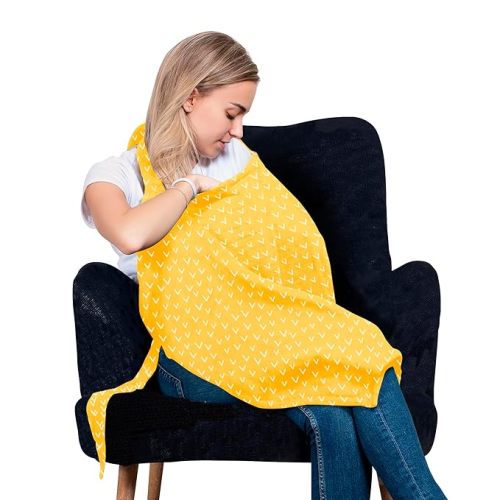 San Francisco Baby Nursing Cover, Breathable 360° Nursing Cover Up, Privacy Breastfeeding Blanket - Luxury Yellow