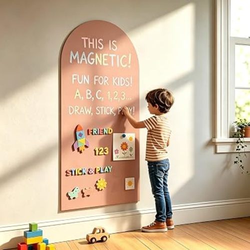 Magnetic Arch Wall Decal 39.3"x17.5" Chalkboard Contact Paper Peel and Stick Self Adhesive Magnetic Wall Board Sticker with 36 Magnet Letters for Offices Chalkboard Wallpaper Roll