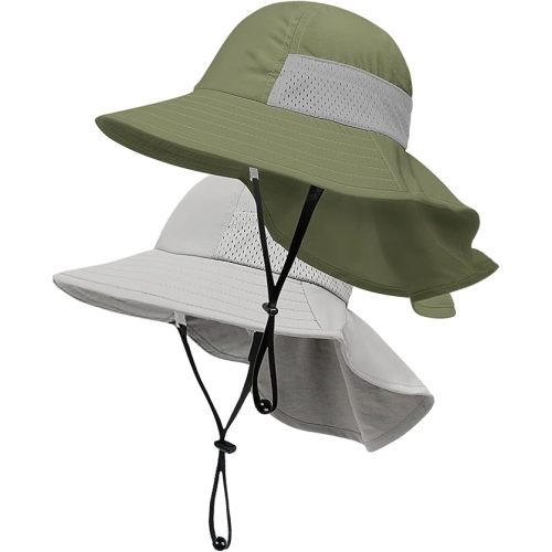 Toddler Baby Sun Hat Kids Summer Beach Essentials Adjustable Beach Hats with Bucket Wide Brim for Boys Girls Age 0-14 Years