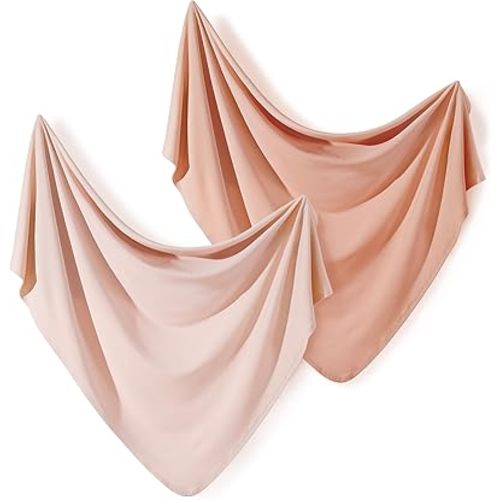 GRSSDER Newborn Swaddle Blanket, Ultra Soft Stretchy Jersey Knit Receiving Blankets 2 Pack, Comfortable and Lightweight, Easy to Swaddle Baby Snug and Cozy, Extra Large Size 33 x 44