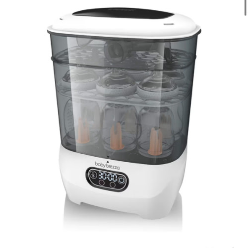 Baby Brezza Bottle Sterilizer and Dryer Advanced – 33% Faster - Largest Capacity Steam Sanitizer - Universal Sterilization Machine for All Bottles + Pump Parts - HEPA Air Filter