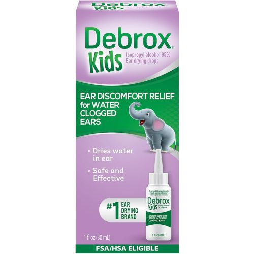 Debrox Kids Drying Drops, Kids Ear Drops for Clogged Ears, Ear Discomfort Relief for Water Activities, 1oz Bottle