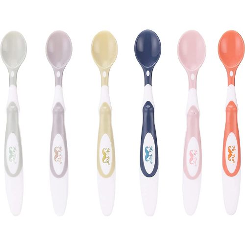 Mr. Pen- Baby Spoons, 6 Pack, Silicone Baby Spoon, Soft-Tip Baby Feeding Spoon, Infant Spoons, Feeding Spoons for Babies, Baby Food Spoon, Spoons for Baby, Toddler Spoons, Christmas Gifts
